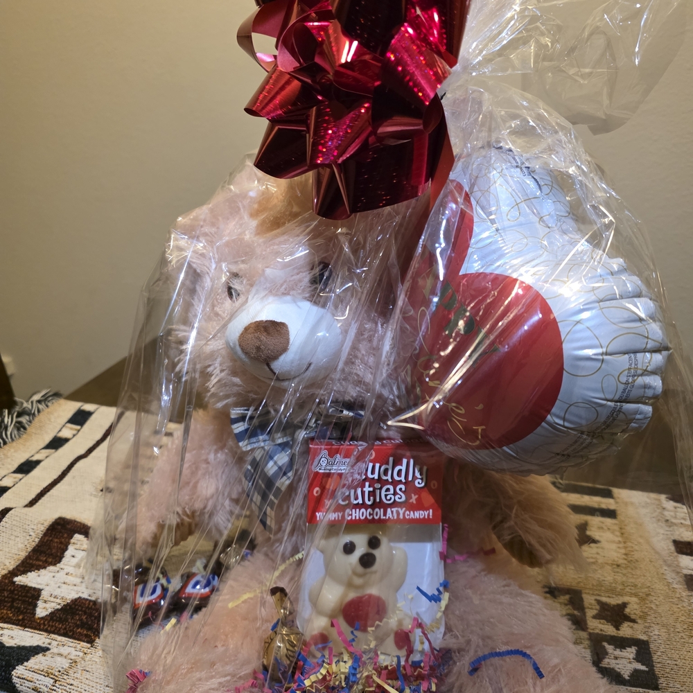 Cuddly Teddy Bear Gift Set with Red Bow